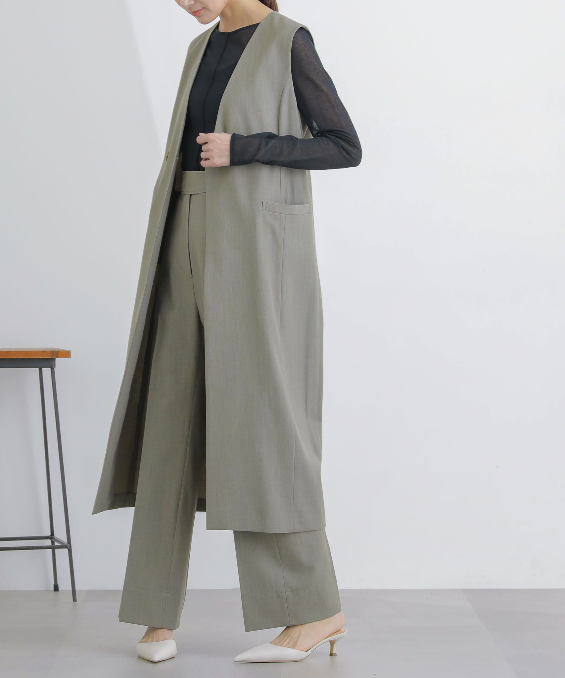 nano･universe「ロングジレ(セットアップ可)」|ベスト・ジレ|