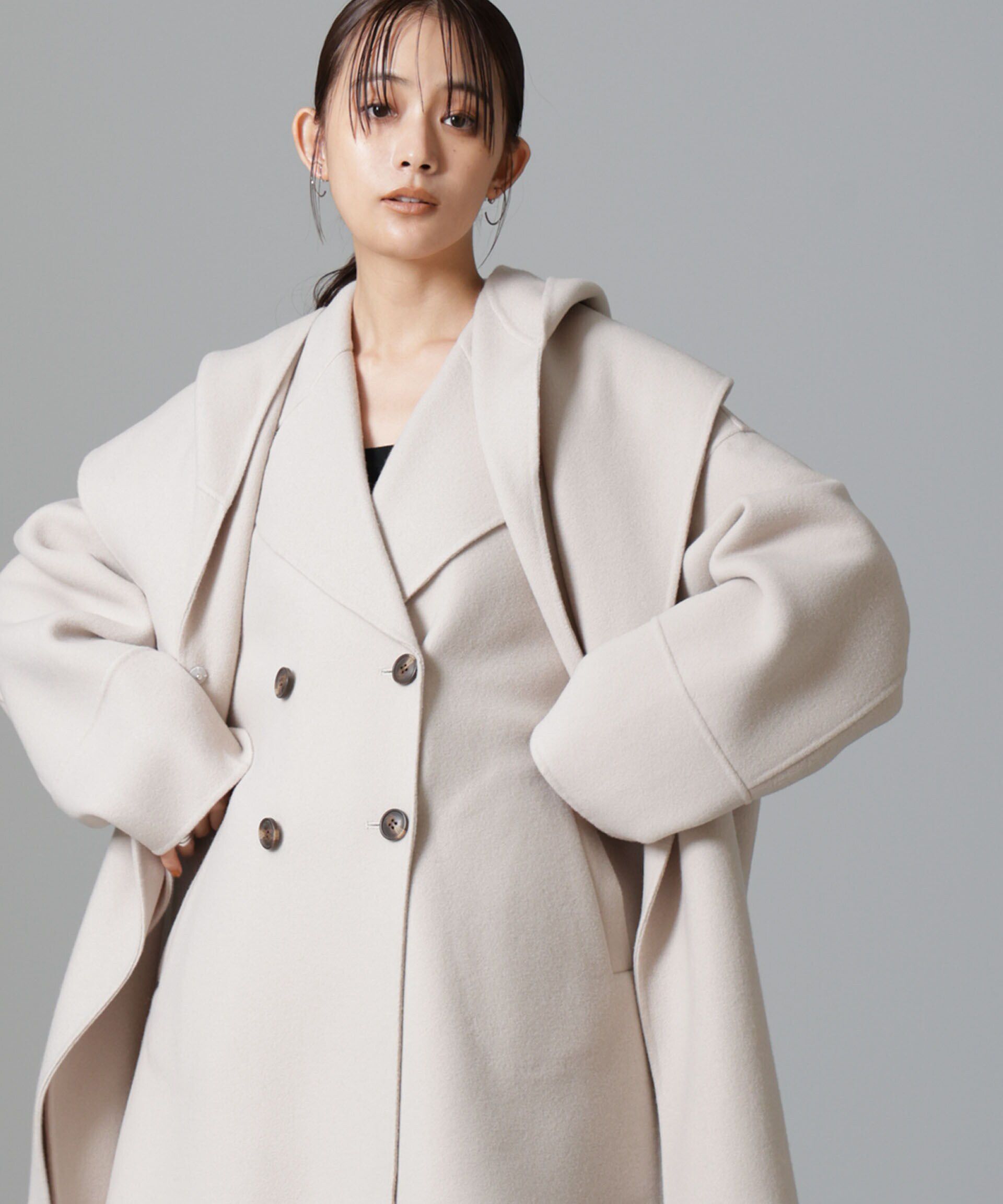 nano･universe「PURE LAMBS リバーフードストール」|マフラー|