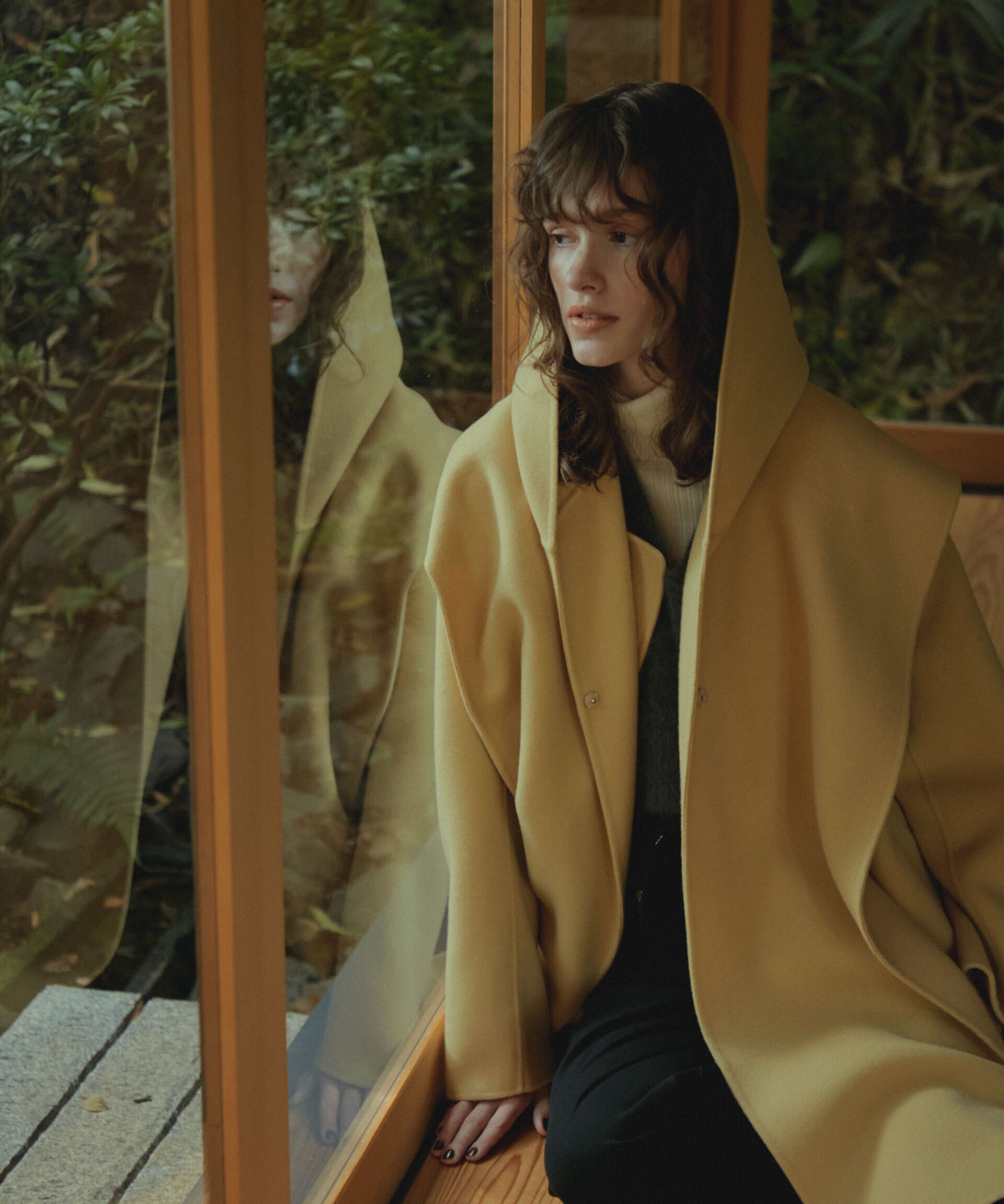 nano･universe「PURE LAMBS リバーフードストール」|マフラー|