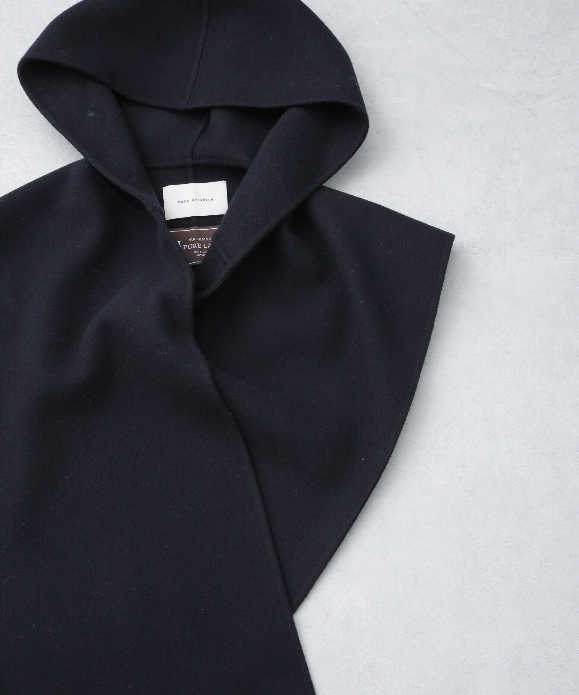 nano･universe「PURE LAMBS リバーフードストール」|マフラー|