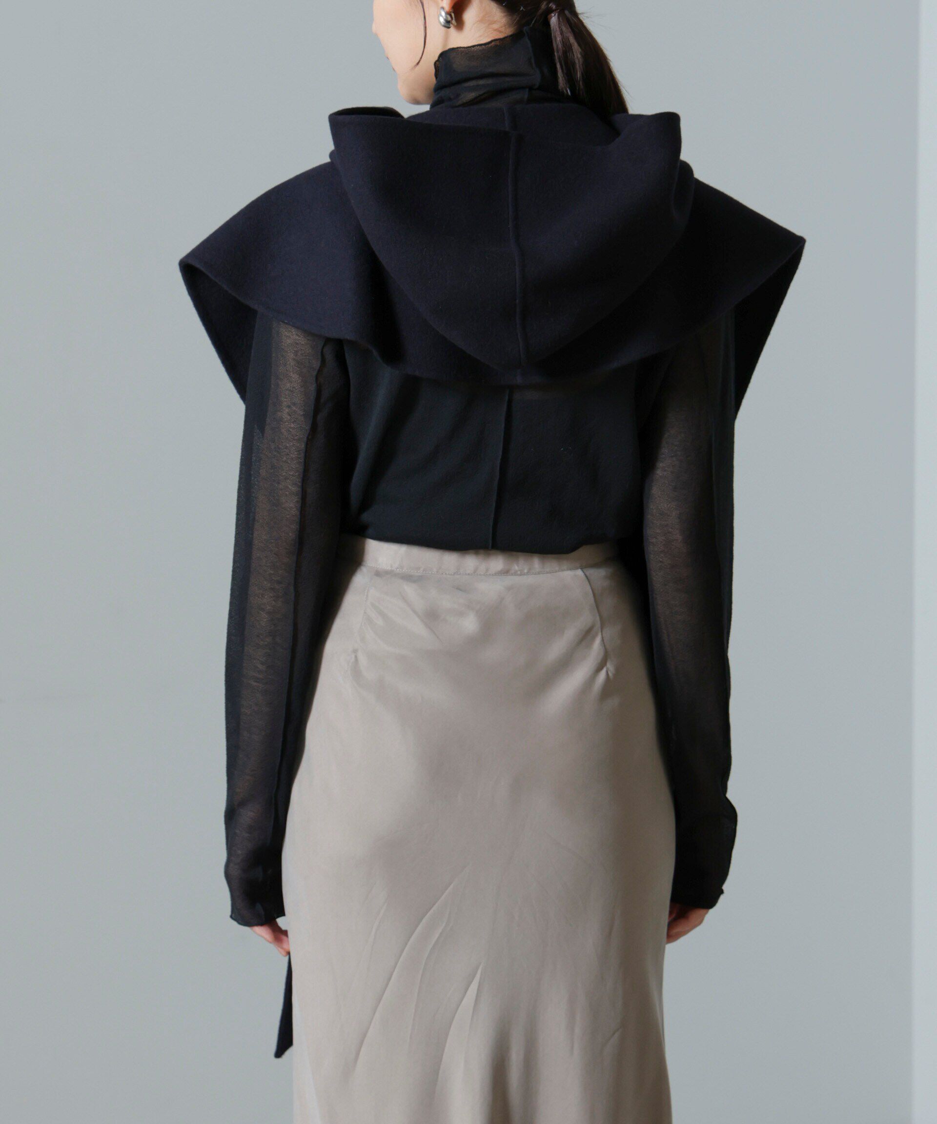 nano･universe「PURE LAMBS リバーフードストール」|マフラー|