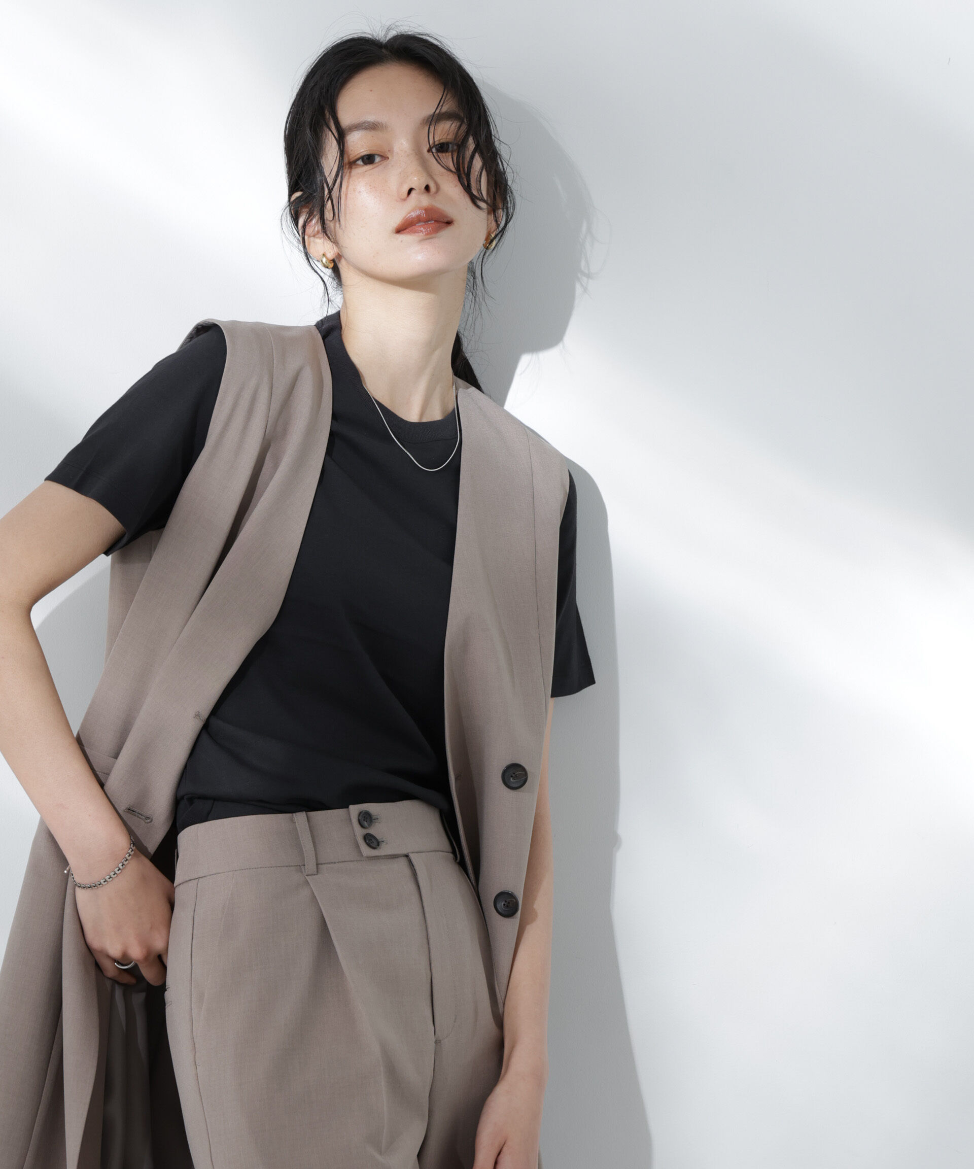 nano･universe「Anti Soaked(R) 汗染み防止クルーネックTシャツ」|Tシャツ・カットソー|