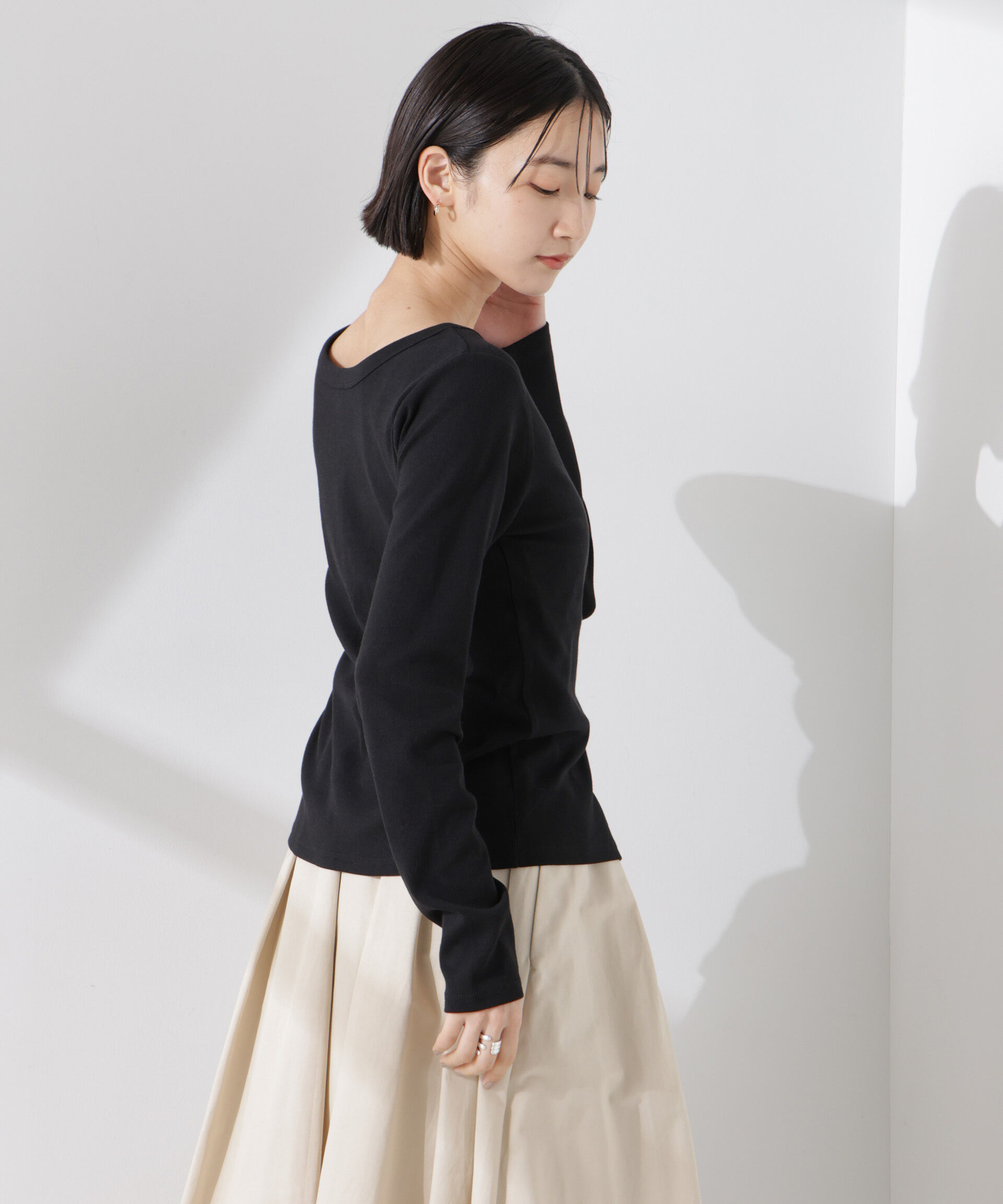 nano･universe「前後2wayクルーネックリブカットカーディガン」|Tシャツ・カットソー|