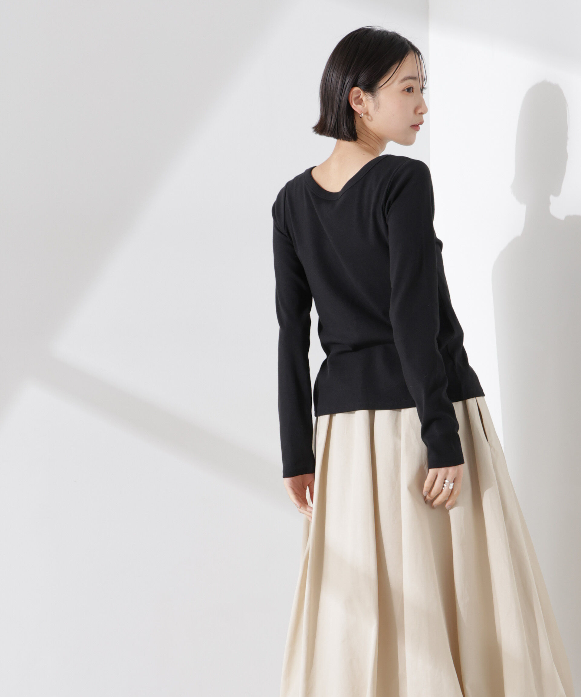 nano･universe「前後2wayクルーネックリブカットカーディガン」|Tシャツ・カットソー|