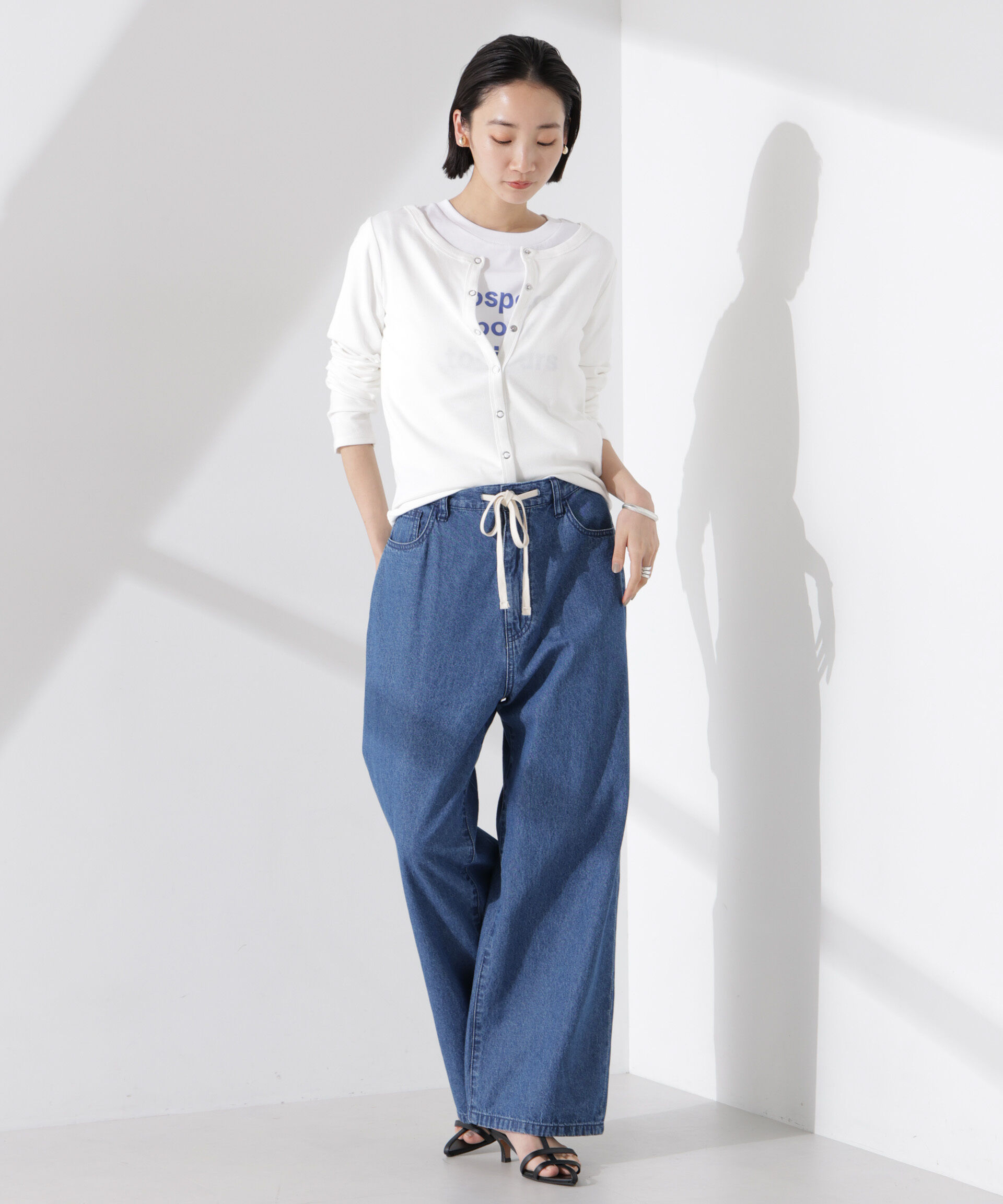 nano･universe「前後2wayクルーネックリブカットカーディガン」|Tシャツ・カットソー|