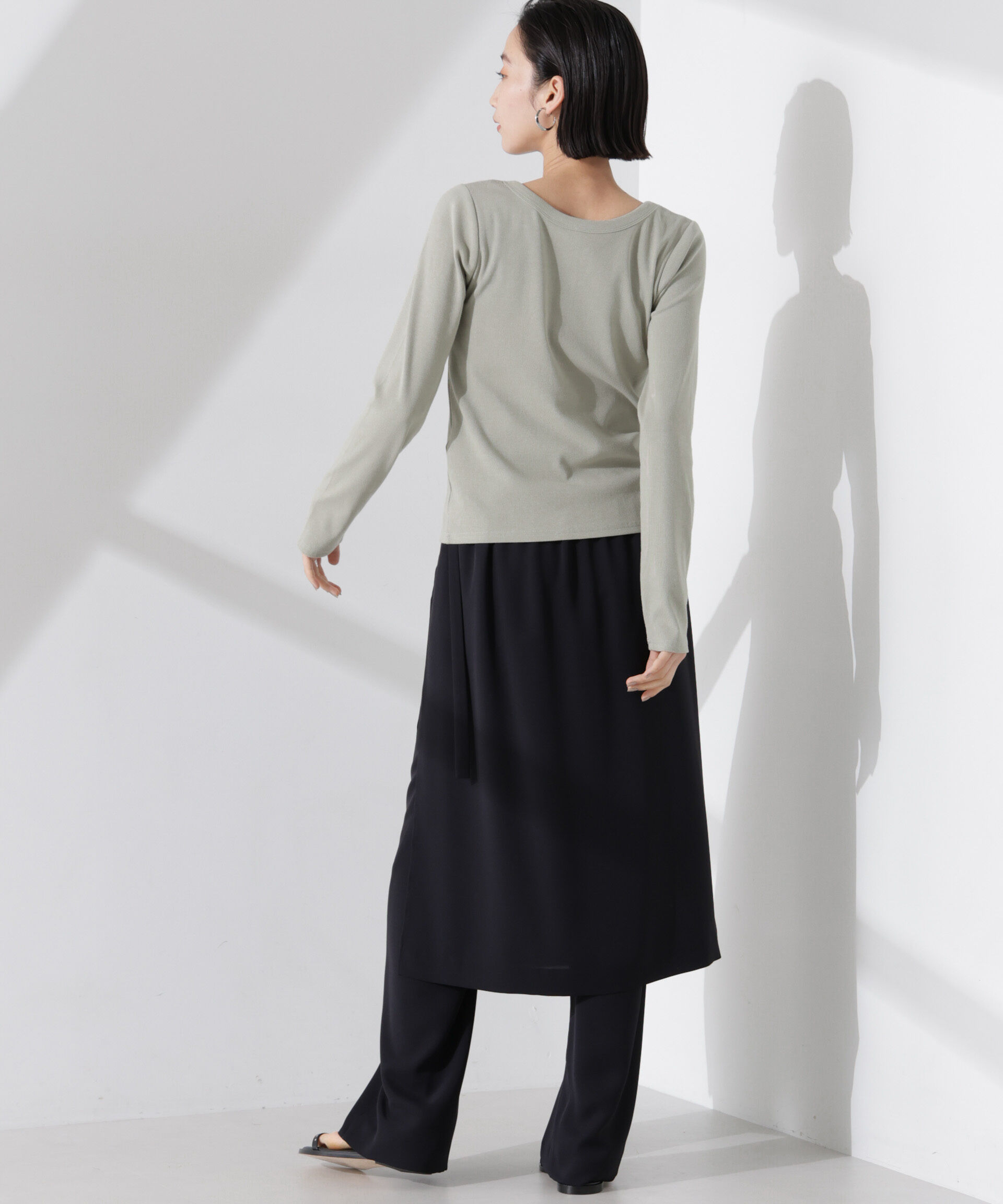 nano･universe「前後2wayクルーネックリブカットカーディガン」|Tシャツ・カットソー|