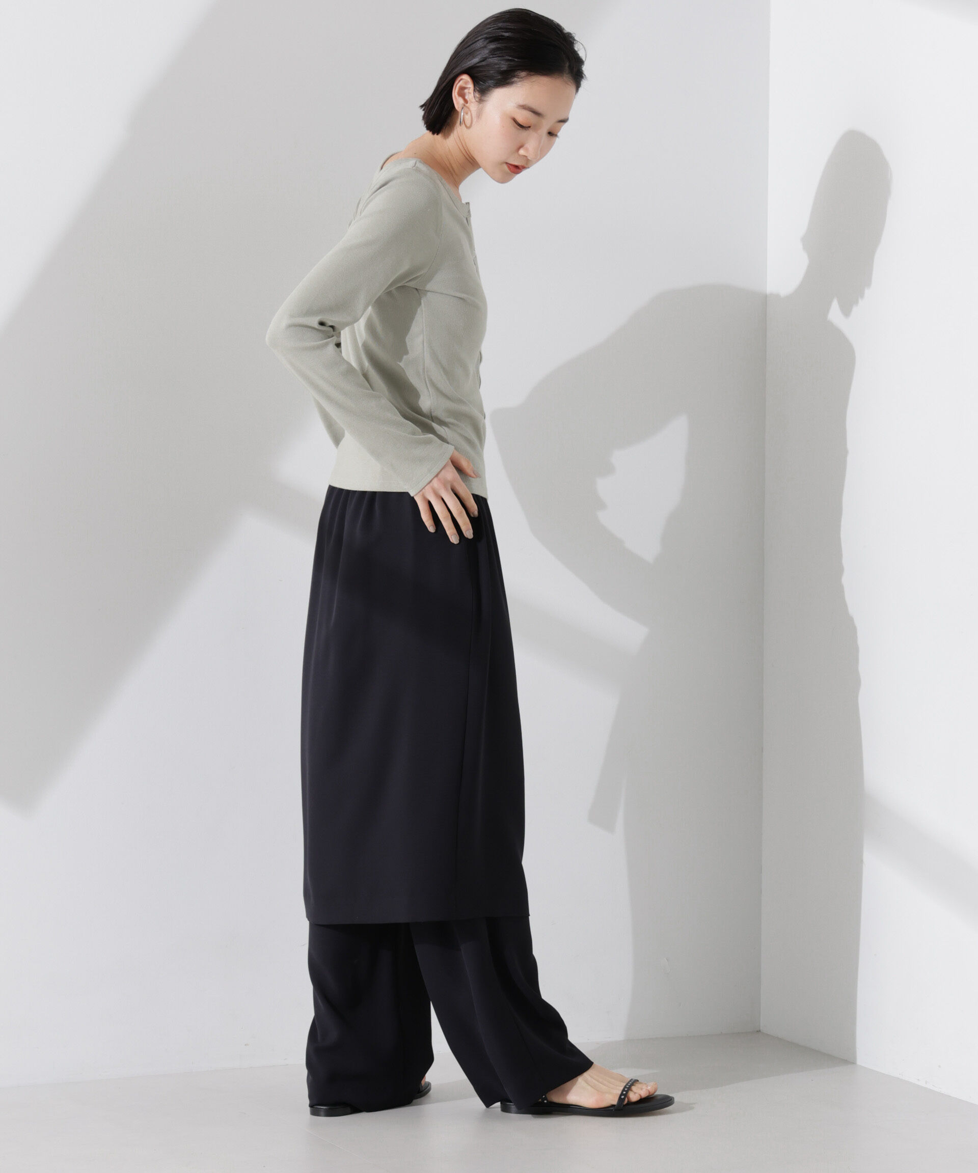 nano･universe「前後2wayクルーネックリブカットカーディガン」|Tシャツ・カットソー|