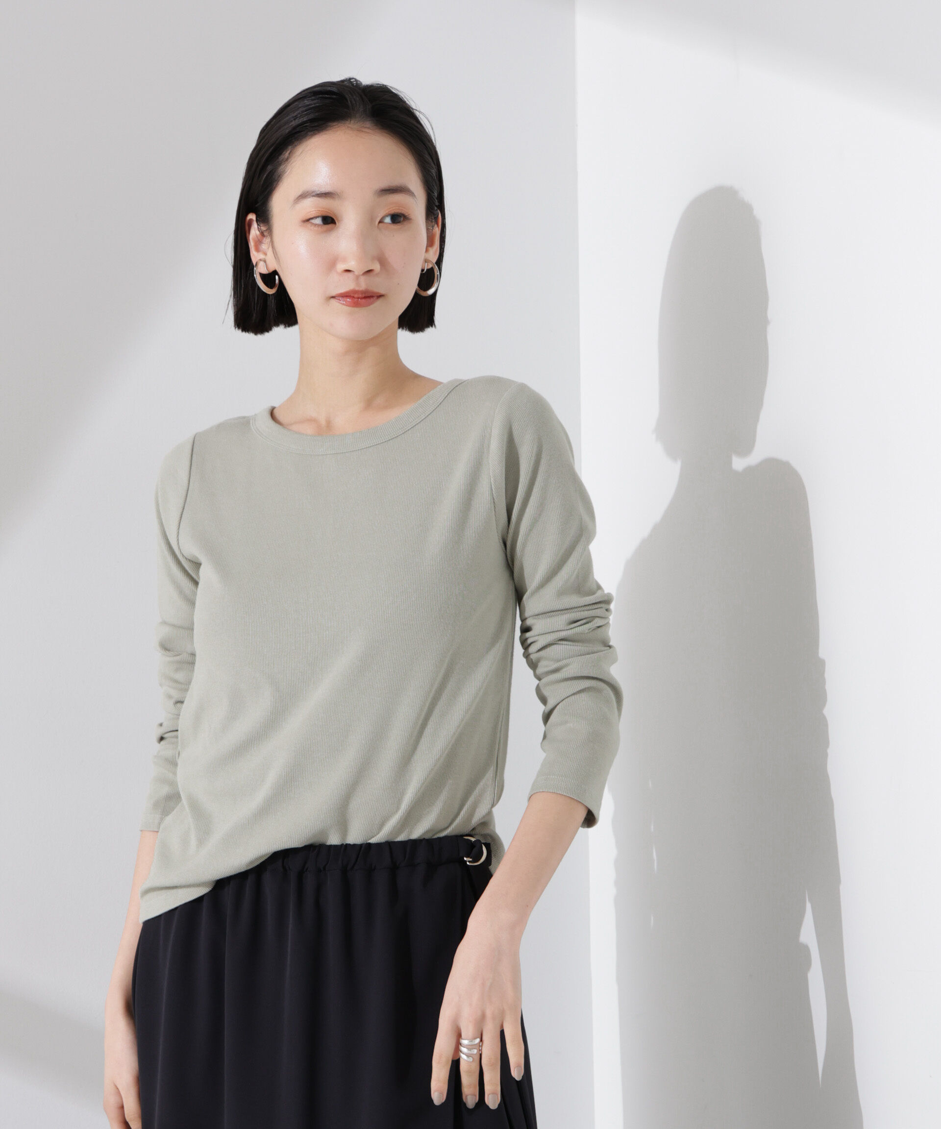 nano･universe「前後2wayクルーネックリブカットカーディガン」|Tシャツ・カットソー|