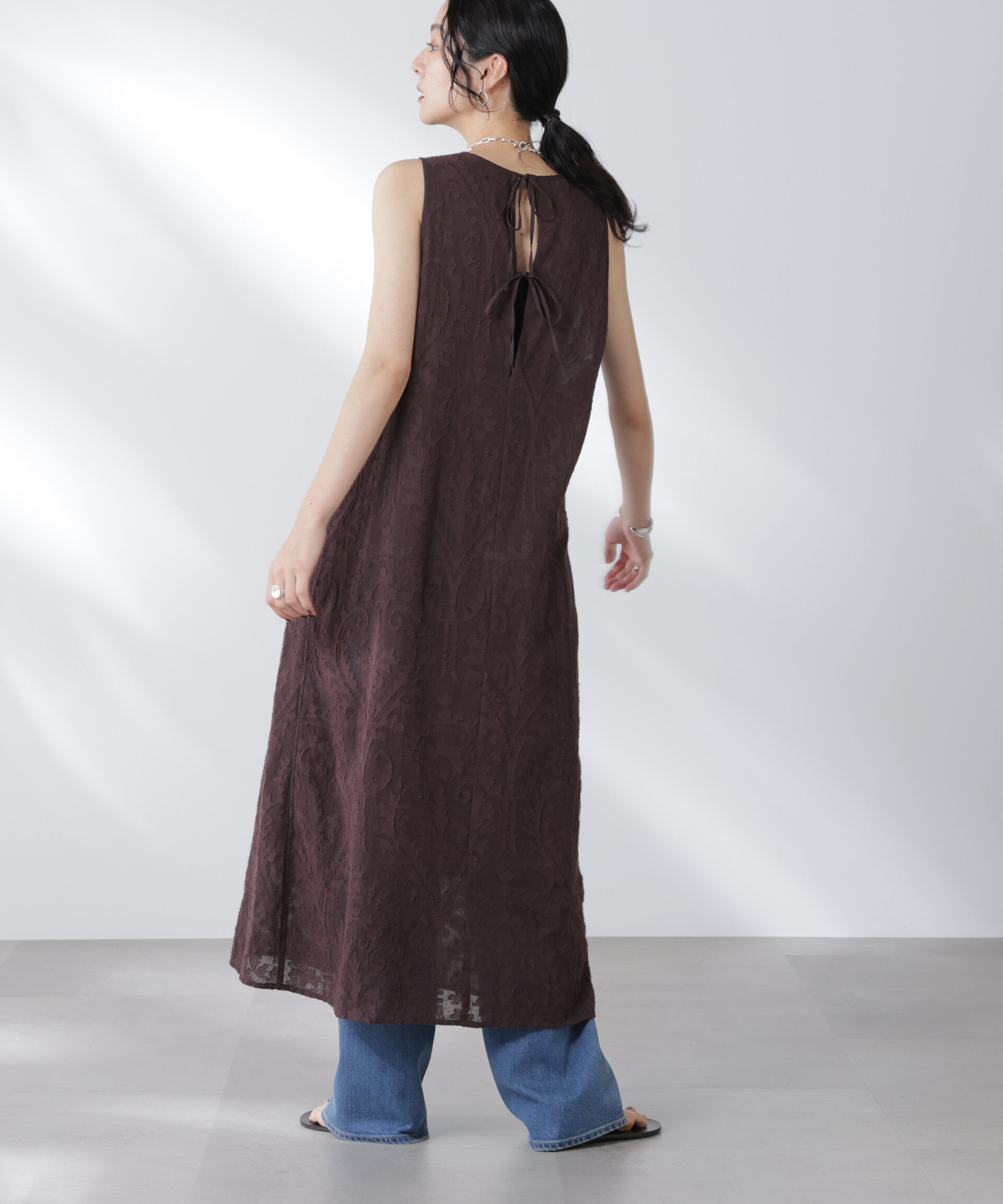 nano･universe「made in india カットワークジャカードワンピース(セットアップ可)」|ワンピース|