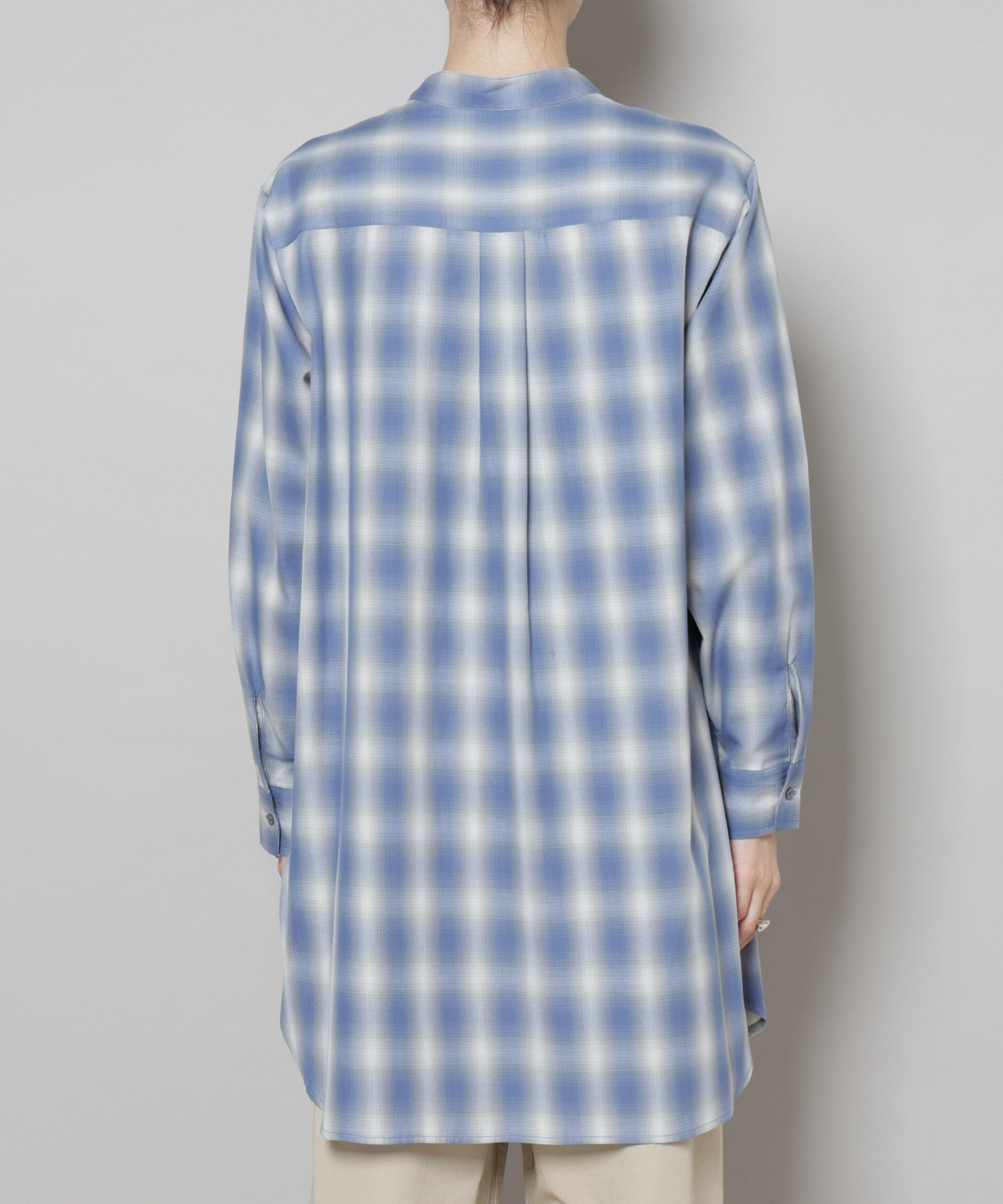 nano･universe「ピンタックデザインチェックプルオーバーブラウス」|シャツ・ブラウス|