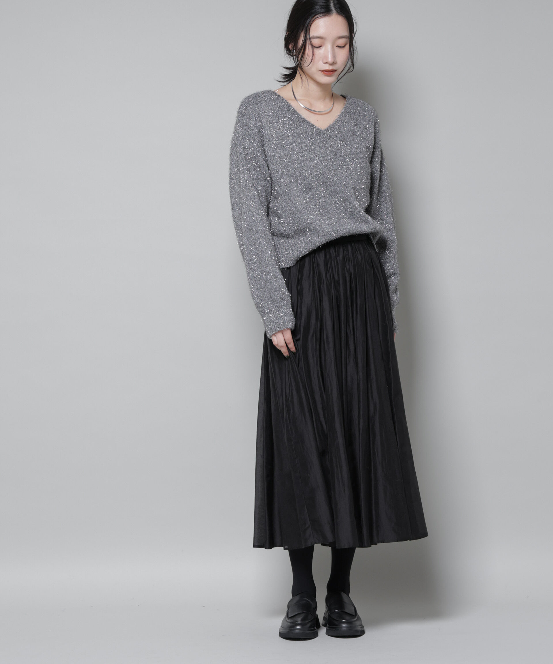 nano･universe「ブライトローンギャザータックスカート」|スカート|