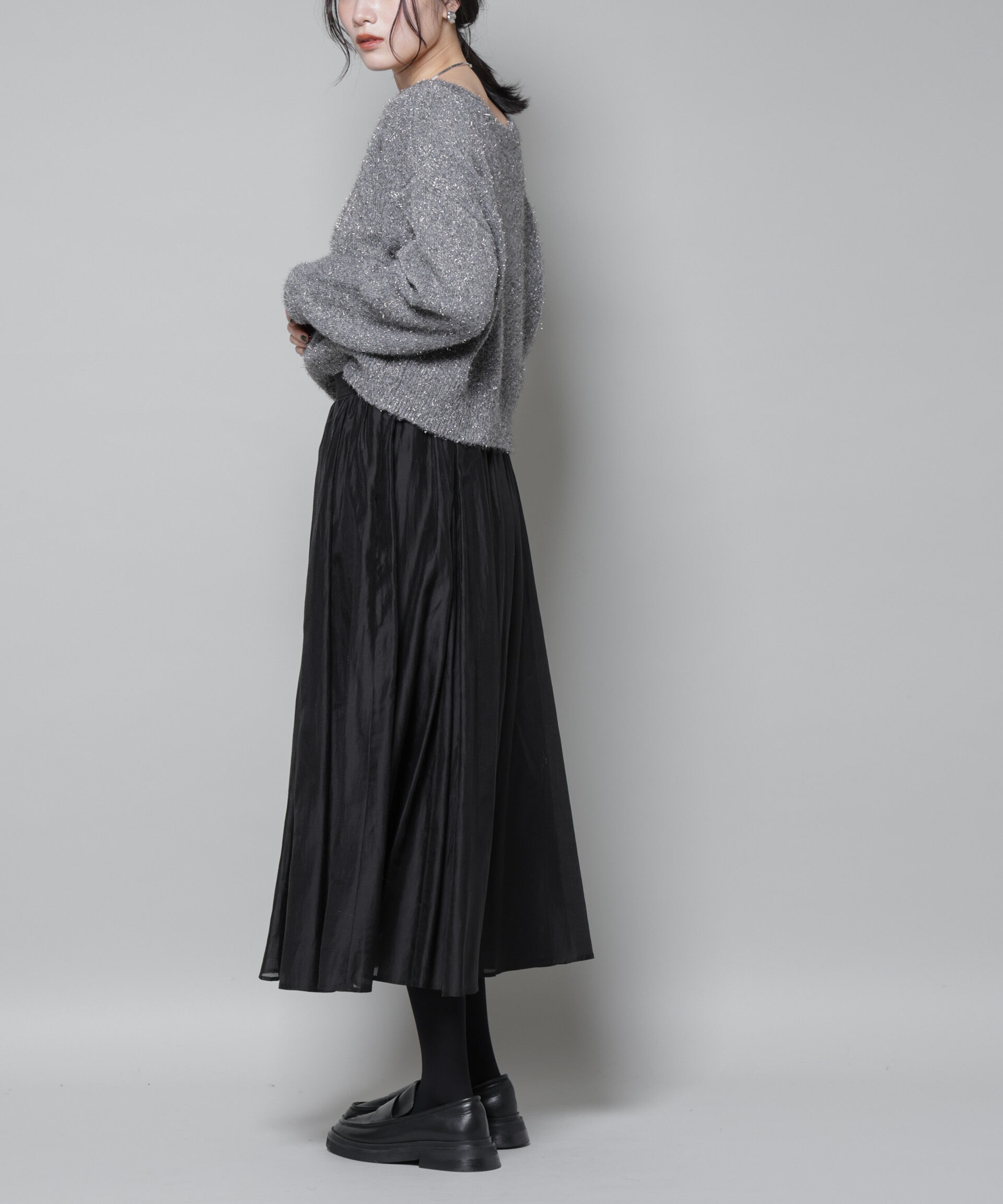 nano･universe「ブライトローンギャザータックスカート」|スカート|