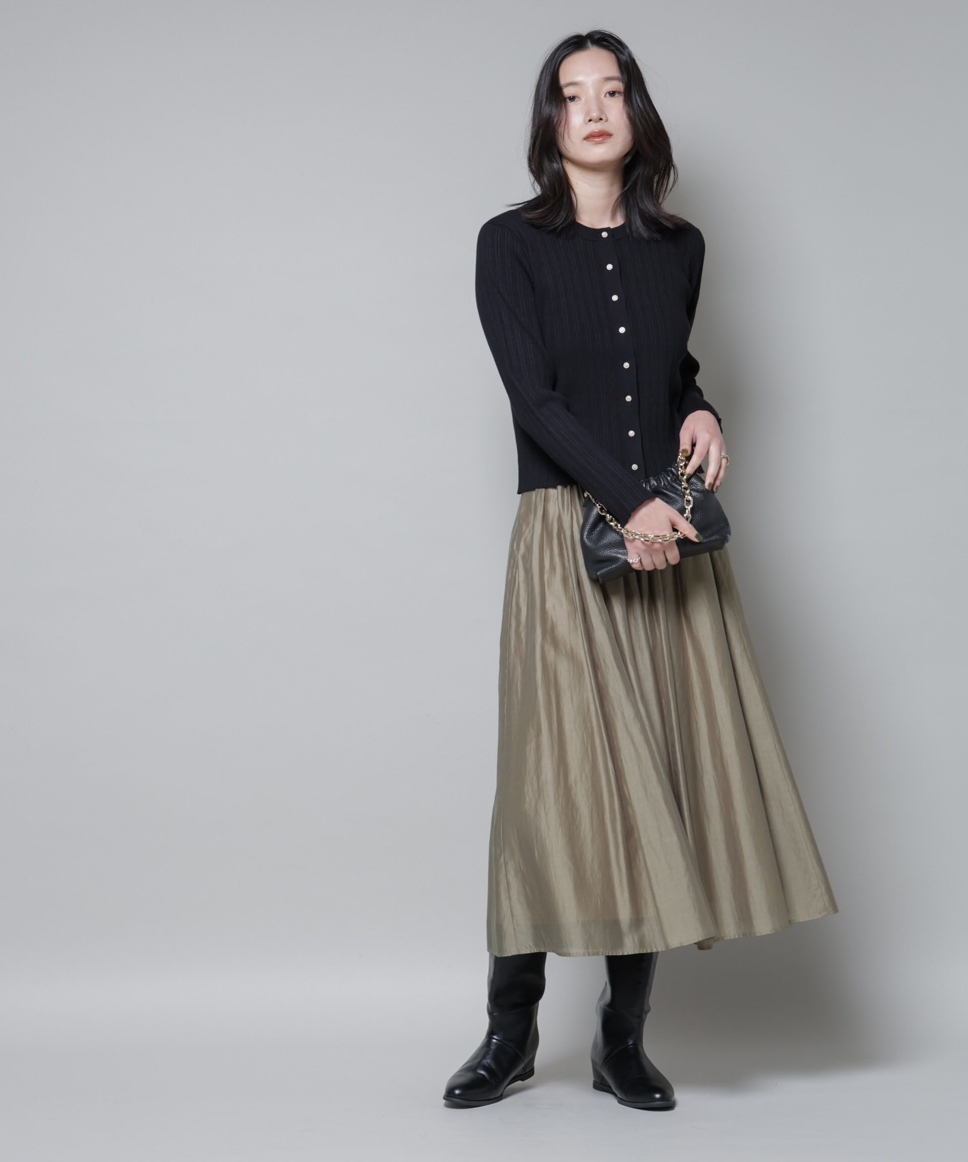 nano･universe「ブライトローンギャザータックスカート」|スカート|