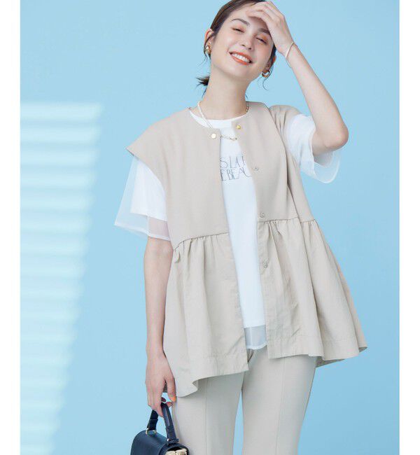 組曲「【接触冷感・吸湿・UVカット】ジョーゼットジャージー ジレ」|ベスト・ジレ|ﾗﾃﾍﾞｰｼ