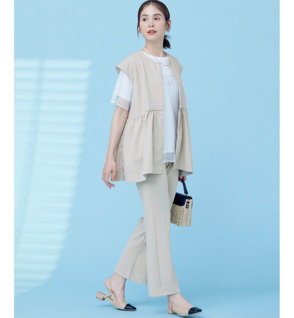 組曲「【接触冷感・吸湿・UVカット】ジョーゼットジャージー ジレ」|ベスト・ジレ|