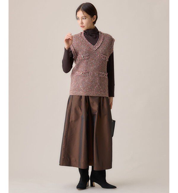 自由区「ミックスツイードニット  ベスト」|ベスト・ジレ|