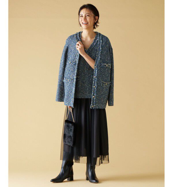 自由区「ミックスツイードニット  ベスト」|ベスト・ジレ|