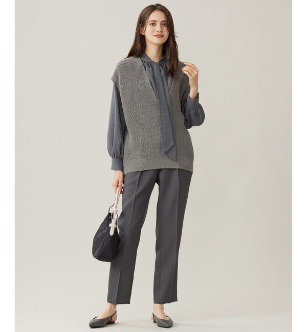 自由区「【洗える】コットンウールミドルゲージニット ベスト」|ベスト・ジレ|