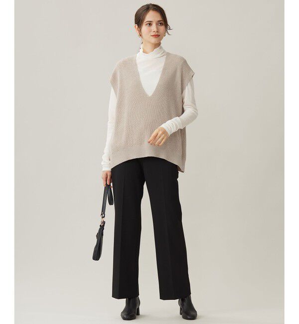 自由区「【洗える】コットンウールミドルゲージニット ベスト」|ベスト・ジレ|