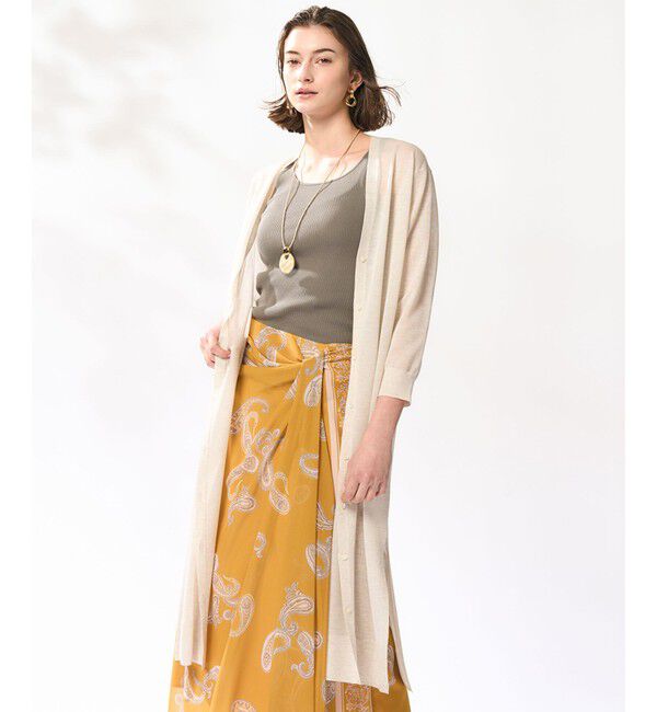 23区「【洗える】シャイニーシアー ニット ロングカーディガン」|ニット・セーター|ﾗｲﾄｸﾞﾚ