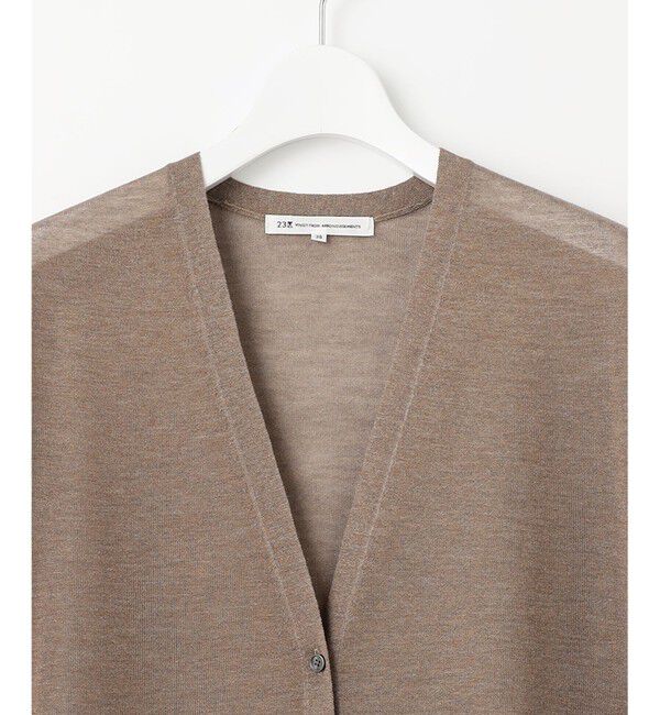 23区「【洗える】シャイニーシアー ニット ロングカーディガン」|ニット・セーター|