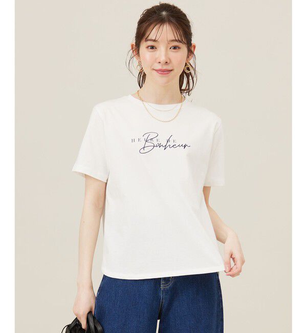 ANY SIS「【洗える】ベーシックロゴ刺繍 Tシャツ」|Tシャツ・カットソー|オフ