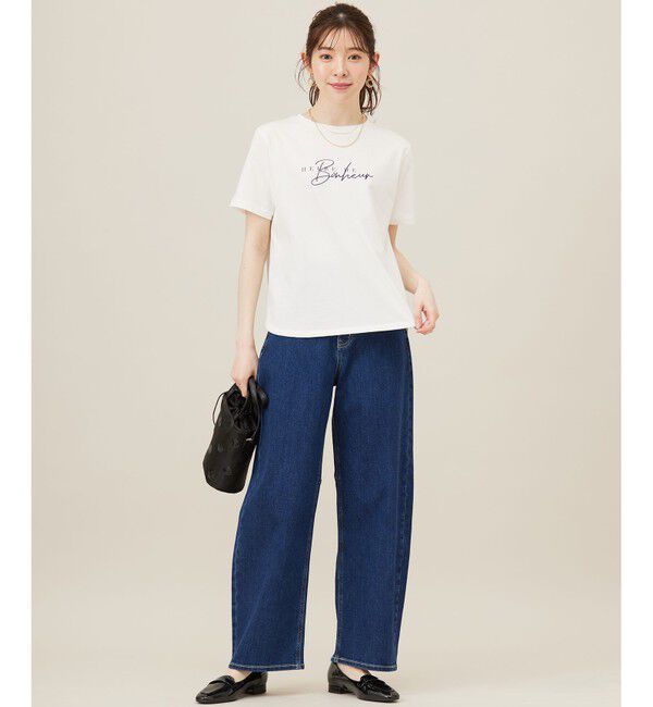 ANY SIS「【洗える】ベーシックロゴ刺繍 Tシャツ」|Tシャツ・カットソー|