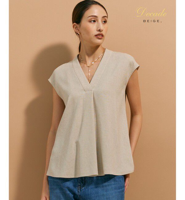 BEIGE,「CAROLE / ペプラムブラウス」|シャツ・ブラウス|Sand