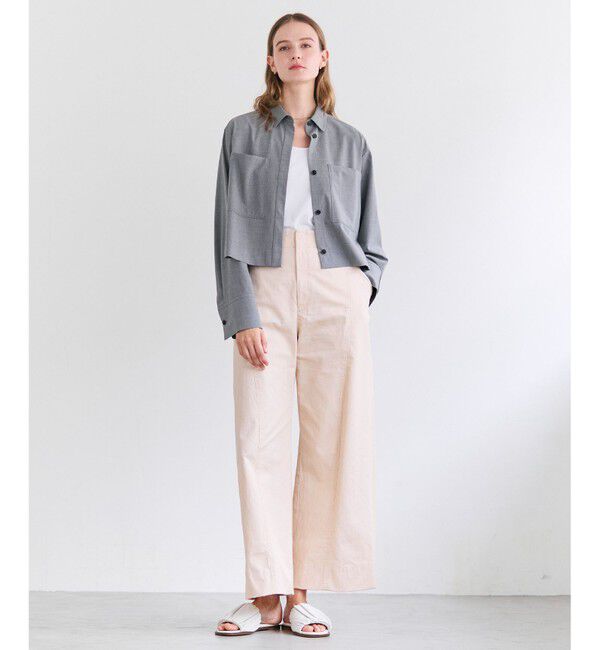 BEIGE,「APOPHY / ステッチディテールショートシャツジャケット」|シャツ・ブラウス|