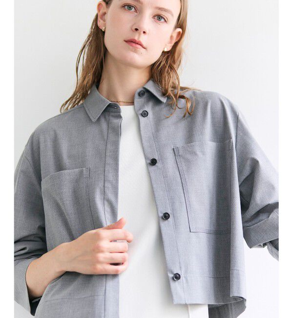 BEIGE,「APOPHY / ステッチディテールショートシャツジャケット」|シャツ・ブラウス|