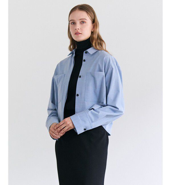 BEIGE,「APOPHY / ステッチディテールショートシャツジャケット」|シャツ・ブラウス|Sax