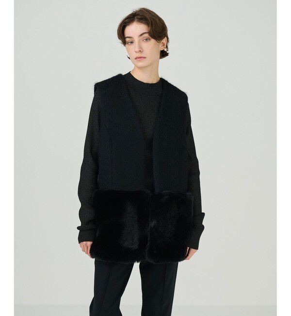 GRACE CONTINENTAL「モヘアシャギーベスト」|ベスト・ジレ|ブラック