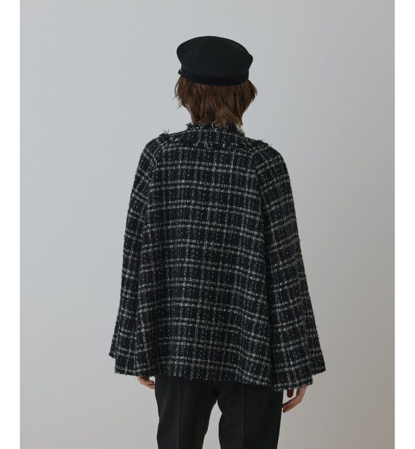 GRACE CONTINENTAL「フレアスリーブツイードジャケット」|ノーカラージャケット|