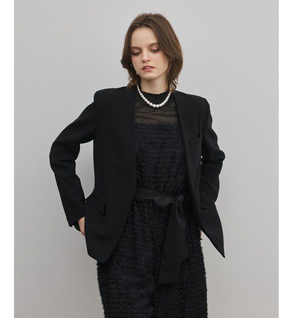 GRACE CONTINENTAL「トリアセノーカラージャケット」|ノーカラージャケット|