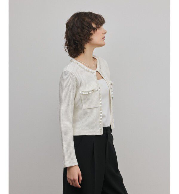 GRACE CONTINENTAL「ブレードツイードニットジャケット」|ノーカラージャケット|