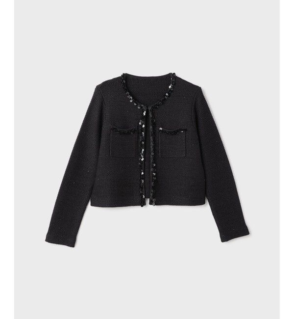 GRACE CONTINENTAL「ブレードツイードニットジャケット」|ノーカラージャケット|