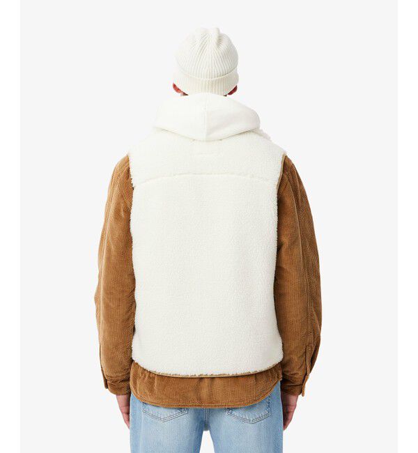 LACOSTE「スタンドカラー パイピング シェルパフリースベスト」|ベスト・ジレ|