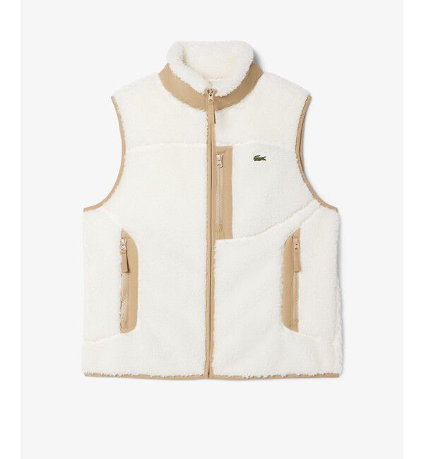 LACOSTE「スタンドカラー パイピング シェルパフリースベスト」|ベスト・ジレ|