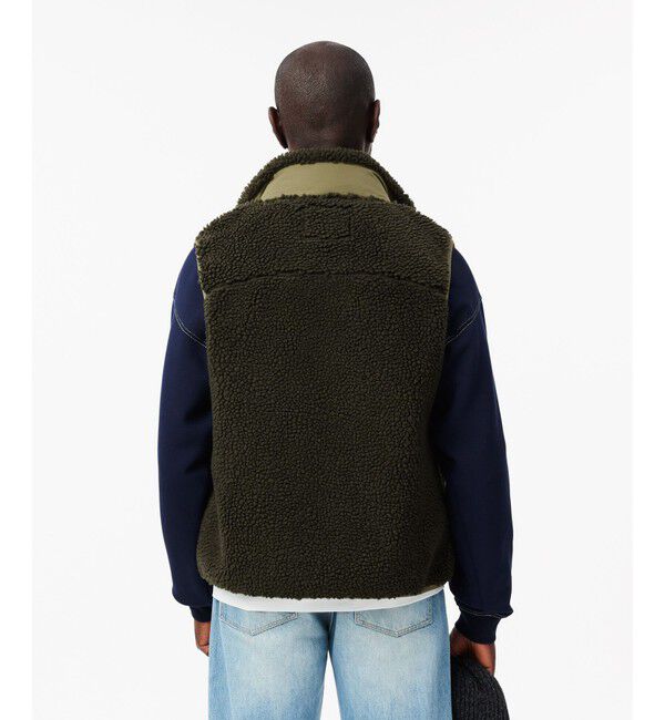 LACOSTE「スタンドカラー パイピング シェルパフリースベスト」|ベスト・ジレ|