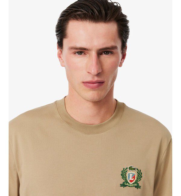 LACOSTE「ローレルエンブレムステッチフレンチメイドTシャツ」|Tシャツ・カットソー|