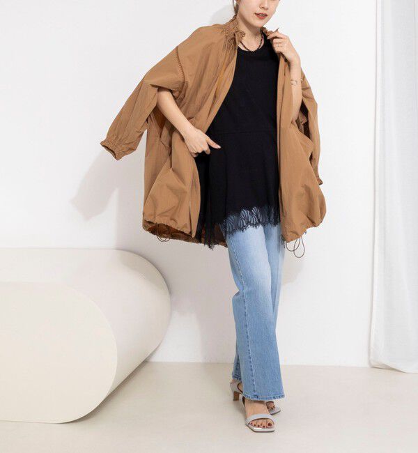 NOLLEY'S「【MARILYN MOON/マリリーンムーン】ウォッシャブルシャーリングギャザーブルゾン」|ブルゾン・スタジャン|