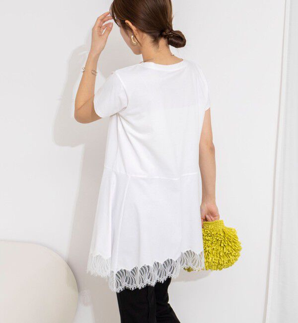 NOLLEY'S「【WEB限定】ウォッシャブルヘムレースカットソー」|Tシャツ・カットソー|