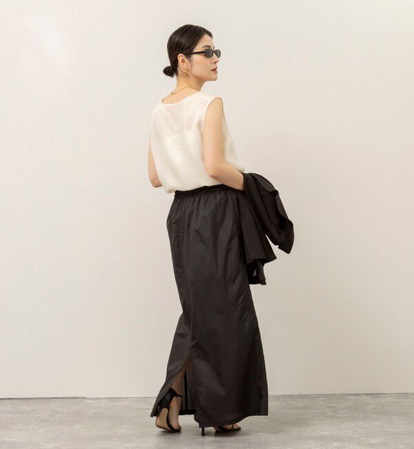 MAQWEL「《セットアップ対応》【MAQWEL/マクウェル】ウォッシャブルサテンノースリーブ」|シャツ・ブラウス|