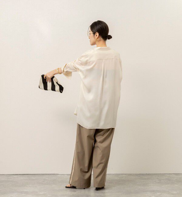 MAQWEL「《セットアップ対応》【MAQWEL/マクウェル】ウォッシャブルサテンシャツ」|シャツ・ブラウス|