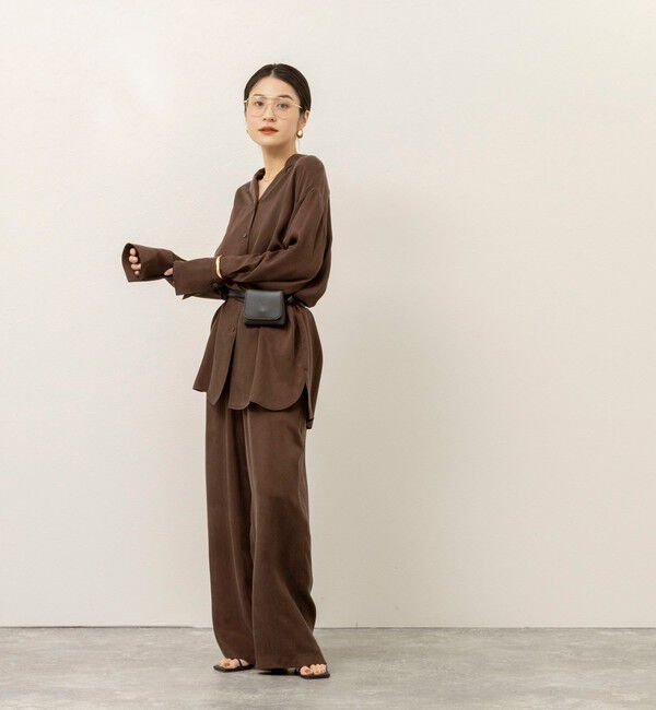 MAQWEL「《セットアップ対応》【MAQWEL/マクウェル】ウォッシャブルサテンシャツ」|シャツ・ブラウス|