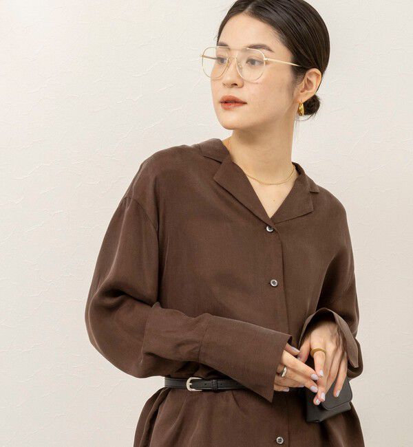 MAQWEL「《セットアップ対応》【MAQWEL/マクウェル】ウォッシャブルサテンシャツ」|シャツ・ブラウス|