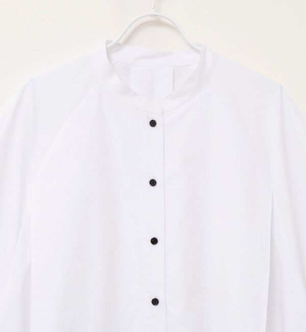 MAQWEL「【MAQWEL/マクウェル】ウォッシャブルバンドカラーラグランシャツ」|シャツ・ブラウス|