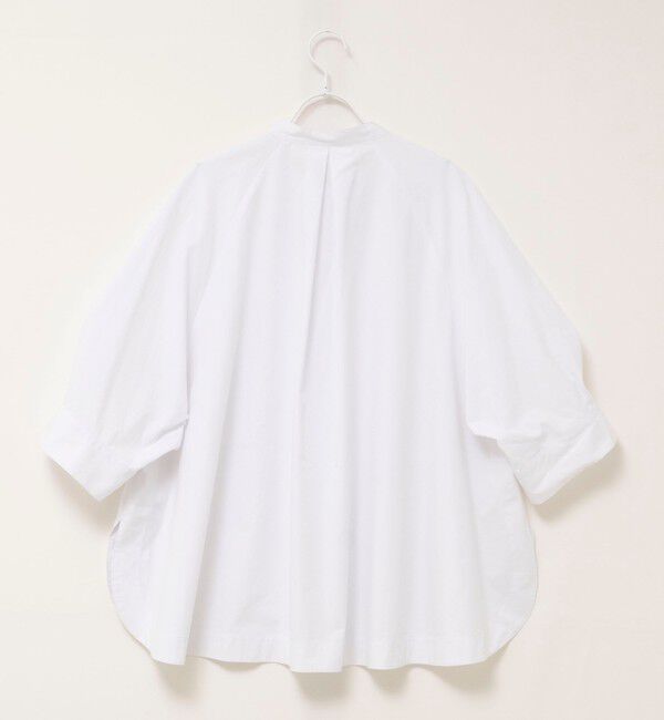 MAQWEL「【MAQWEL/マクウェル】ウォッシャブルバンドカラーラグランシャツ」|シャツ・ブラウス|