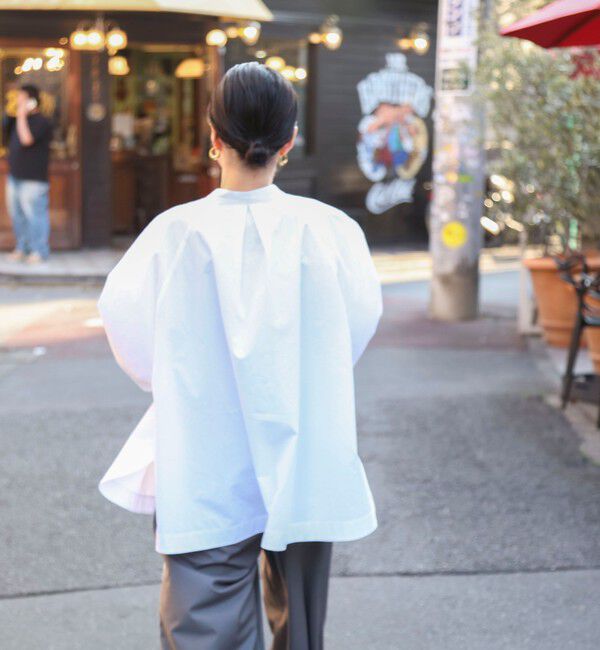 MAQWEL「【MAQWEL/マクウェル】ウォッシャブルバンドカラーラグランシャツ」|シャツ・ブラウス|