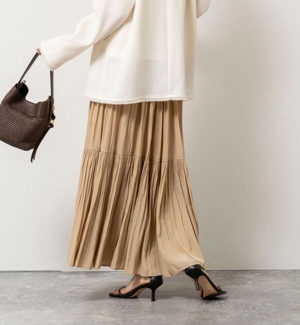 NOLLEY'S「ウォッシャブルカッセンギャザーマキシスカート」|フレア|